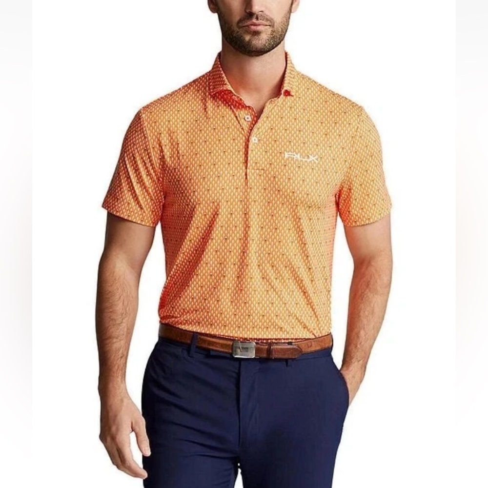 Men’s RLX Ralph Lauren Printed Lightweight Airflow Polo Ball  and Tee, Size M